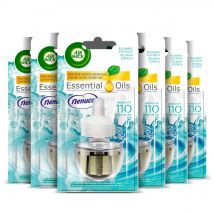 Air Wick Eléctrico - Set Lote 6 Recambios, Ambientador para Casa, Diferentes Aromas, Recarga Eléctrica, Flor Frescor, Flores Blancas, Lirio de Luna, Nenuco, Oasis Turquesa, Delicias de Verano,