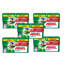 Pack de Ariel All-in-1 Cápsulas Detergente para Lavadora – 78 o 130 Lavados (19+7 x3 o x5), limpieza profunda y extra poder quitamanchas