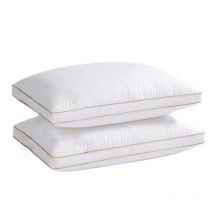 Almohada Transpirable Antialérgico para Hotel, Pack de 2 almohadas de firmeza media con fibra suave