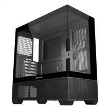 Unykach revelat caja negra ATX, Micro ATX, ITX - frontal y lateral de vidrio templado - 3.5", 2.5" - USB-A 3.0, USB-C y audio HD - compatible con refrigeración líquida