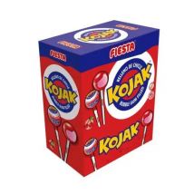 Fiesta - Caramelos Kojak Cereza - Pack 100 Unidades - Sin Gluten - Sin Lactosa - Apto Veganos