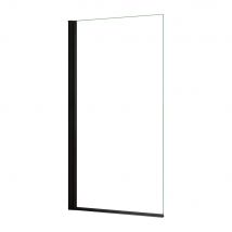 Mampara de Bañera Abatible,Vidrio Templado 6mm,Negro Mate,(78-80)X140cm