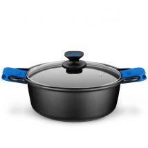 Monix Solid Plus - Cacerola o cazuela alta de aluminio fundido Negra. De 20 a 32 cm para cocina de gas vitrocerámica inducción.