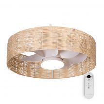 UNIVERSALBLUE CALMA 7020WM Ventilador de Techo Mimbre Aspas Ocultas 28W 6 Velocidades