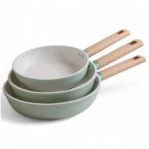 Happy Friends - Juego de Sartenes Cocina con Revestimiento Antiadherente para Inducción ELEGANTECO | Modelos y Tamaño a Elegir Ø20/22/24/26/28/30/32 cm | Mango Soft-Touch | Juego de Sartenes | Libre