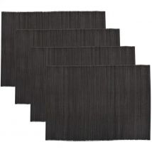 House Doctor - 4 pcs - Bamboo Placemat - Black (209800024)