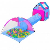 Tectake - Tienda infantil con túnel, 200 bolas y bolsa  Incluye 200 bolas  Con práctica bolsa de transporte  Montada en pocos segundos, plegable y compacta
