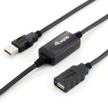 Equip Cable Extensión USB 2.0 Activo 10m Negro Plug And Play