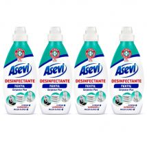 Asevi Desinfectante Textil, Envase de 720ml - Pack 4 uds, Limpiador Textil Compatible con Cualquier Detergente y Ciclo de Lavado, Limpia y Desinfecta, Elimina Germenes, Bacterias, Acaros, y los Malos
