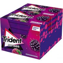 Trident Senses Chicles sin Azúcar con Sabor Tropical hierbabuena berry sandía 23G*12