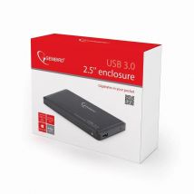 Gembird RAMKA 2.5" USB 3.0 SATA ALU Black EE2-U3S-2 Hard Drive Enclosure, compatible with 2.5" SATA drives, made of plastic and aluminum, includes MicroUSB cable, CE certified, for high-speed data
