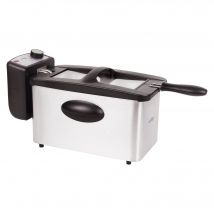 Cofan Freidora Eléctrica | Modelo Riaza | Fabricada en Acero Inoxidable cepillado | 2000 W | Capacidad 3 L