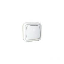 Surface Switch 10A/250V~ Electro Dh 36.480/I/M - Ivory, 80x80x20 mm, CE certified wall switch for efficient domestic control of devices.