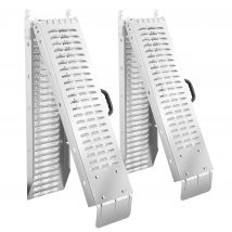 Tectake - Set de 2 rampas de carga Björn plegables, 400 kg de capacidad de carga  Gran longitud para un uso versátil  Con mecanismo de bloqueo y asas plegables y ergonómicas  Superficie perforada y