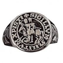 Anillo Sello Templario Acero Talla:22 ø
