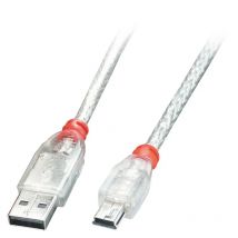 Lindy - 41780 cable USB USB 2.0 0,2 m USB A Mini-USB B Transparente 41780