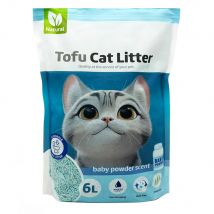 Arena Aglomerante para Gatos Arena de Tofu para Gatos sin Polvo Fácil de Aglomerar Controla los Olores se Lanza en el Inodoro Sabor Baby Powder BPS-15456