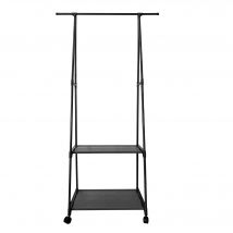 Appendiabiti per la casa Burro Majestic Nyana 160x55x42cm 2 ripiani, 1 barra superiore - Organizza i tuoi vestiti con stile