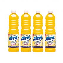 Asevi Fregasuelos Concentrado Cera, Pack Ahorro 4x1L, Con Cera Autobrillante, Protección Extra,