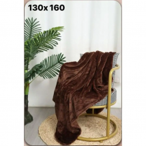 Mantas de Felpa de tacto sedoso  Suave y Ligera Manta cálida y mullida para cama, dormitorio, sofá, viajes y niños - Color Marrón Oscuro - Medidas 130*160/ 160*220/ 220*240