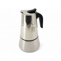 Cafetera Italiana Espresso de Acero Inoxidable para Inducción Vitro Gas Eléctrica. Cafetera de distintos tamaños 2/4/6/10 Tazas - Happy Friends
