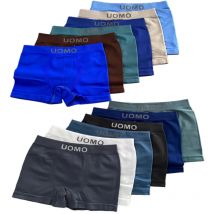 Lote 12 Boxer Niño Colores oscuros super comodos Microfibra Elástica Suave y Transpirable Licra Tallas 2-16 compuestos Poliamida Elastano UOMO
