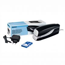 Grapadora Eléctrica Petrus E-120 Negra | Grapado Plano | Fuente de Alimentación