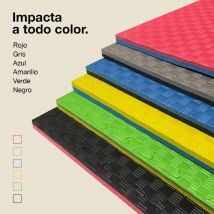 JOWY Tatami Puzzle 1x1m 2,5 cm · Gomma reversibile EVA · Modello 5 linee · Mat Arti marziali, fitness e pavimento Tatami giapponese · Vari colori