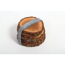 6 Posavasos de Madera de Roble Natural, marca RIO LINDO