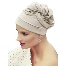 Christine Headwear Anna Viva Tube 1355-0608 | Turbante en Tubo de Algodón Beige