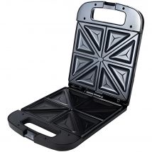 Adler AD3055 Sandwichera Eléctrica 4 Sandwiches Placas Antiadherentes Temperatura Automática Compacta Negro 2000W