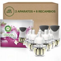 Air Wick Ambientador Electrico Aroma Lirio de Luna 2 Aparatos + 6 Recambios
