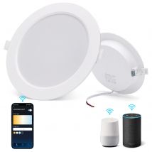 Aigostar 15 W inteligente Downlight LED, 2 Pack Luces para Alexa de  1430 LM Wi-Fi,  Focos LED empotrada compatible con Alexa y Google Home, Regulable de luz cálida a blanca 3000-6500K, Φ145-155 mm