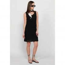 Koroshi Vestido corto de tirantes con tela tricot con forro de color negro para mujer | Moda Actual