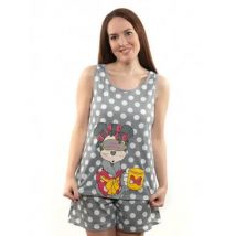La Monsita Pijama Mujer Verano Lunares Algodón Suave