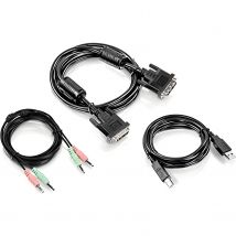 Trendnet TK-CD06 cable para video, teclado y ratón (kvm) Negro 1,8 m - Switch KVM (USB, USB, DVI-I, Negro, 1,8 m, 360 g)