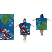 NUEVO IMPORT Poncho Avengers Toalla para Niños Toalla Avengers Tipo Poncho Infantil para Playa o Piscina Poncho Marvel Toalla de Algodón con Capucha (048AVG-PC)