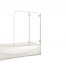 Mampara de Bañera Abatible Giratoria Bisagra,Vidrio Templado 5mm,Cromado,Altura 140cm