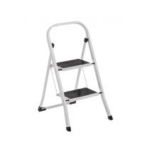 Lola Home Escalera de 2 peldaños antideslizante blanco acero de 82x54x45 cm