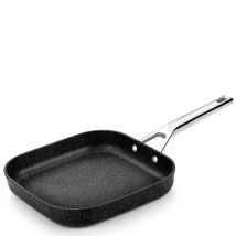 Monix Mineral - Sartén Grill de aluminio forjado con antiadherente tipo piedra. 24 cm lisos o 28 cm a rayas. Todas las cocinas