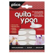 Plico paq.24 cierres textiles adhesivos quita y pon
