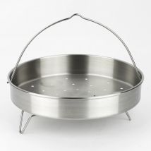 Alza Basic - Pack Cestillo Vaporera Perforado + Soporte Trípode, Acero Inoxidable, Cocina Sana, Compatible con Ollas más 22cm Diámetro, Cocción al Vapor