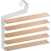 COM-FORT HOUSE - Perchas de Metal para Pantalones con Barra de Madera