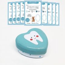 MFS Myfuturshop® Caja dientes de leche + Cartas ratoncito Pérez. Una caja guarda dientes + 10 Certificados de diente limpio. Regalo original para niño y niña.