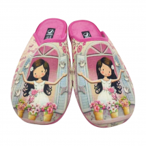 Zapatillas de Casa para Mujer de Verano color rosa de algodón y suela antideslizante - hechas en España Marca Javer