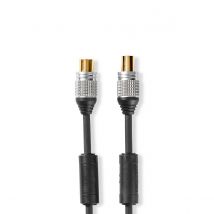 Nedis Cable Coaxial de 90 dB  IEC (Coaxial) Macho – IEC (Coaxial) Hembra  1,50 m  Gris Antracita NE550704354