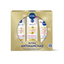 NIVEA Pack Rutina Luminous Antimanchas – Caja regalo con Sérum, Crema de día FP50 y crema de manos -