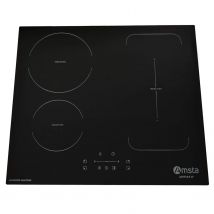 Placa de Inducción AMSTA AMTI641F 1 zona flexible 4 fuegos 60 cm 7400w Negra