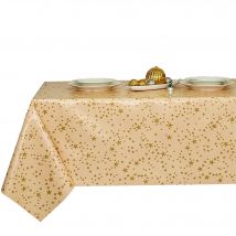 Mantel PVC, Mantel de hule para Navidad y Estrellas, para Fiesta, Salón, Cocina, Color Amarillo