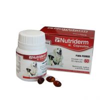 König Nutriderm - 60 Cápsulas con aceites grasos y Omega 3 y 6 para la piel de perros